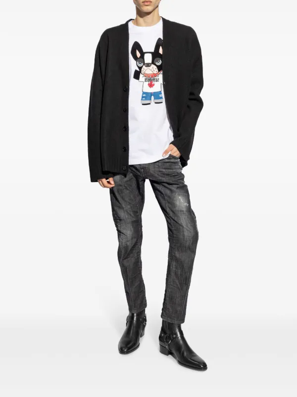 DSQUARED2 ダメージ スリムジーンズ | ブラック | FARFETCH JP