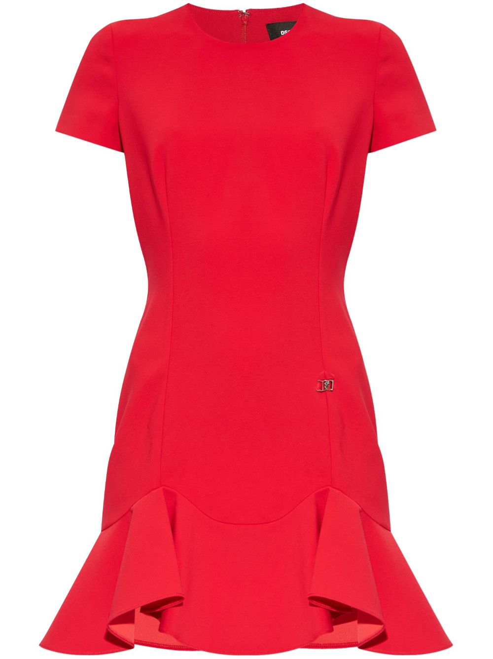 Dsquared2 Mini-jurk met logoplakkaat Rood