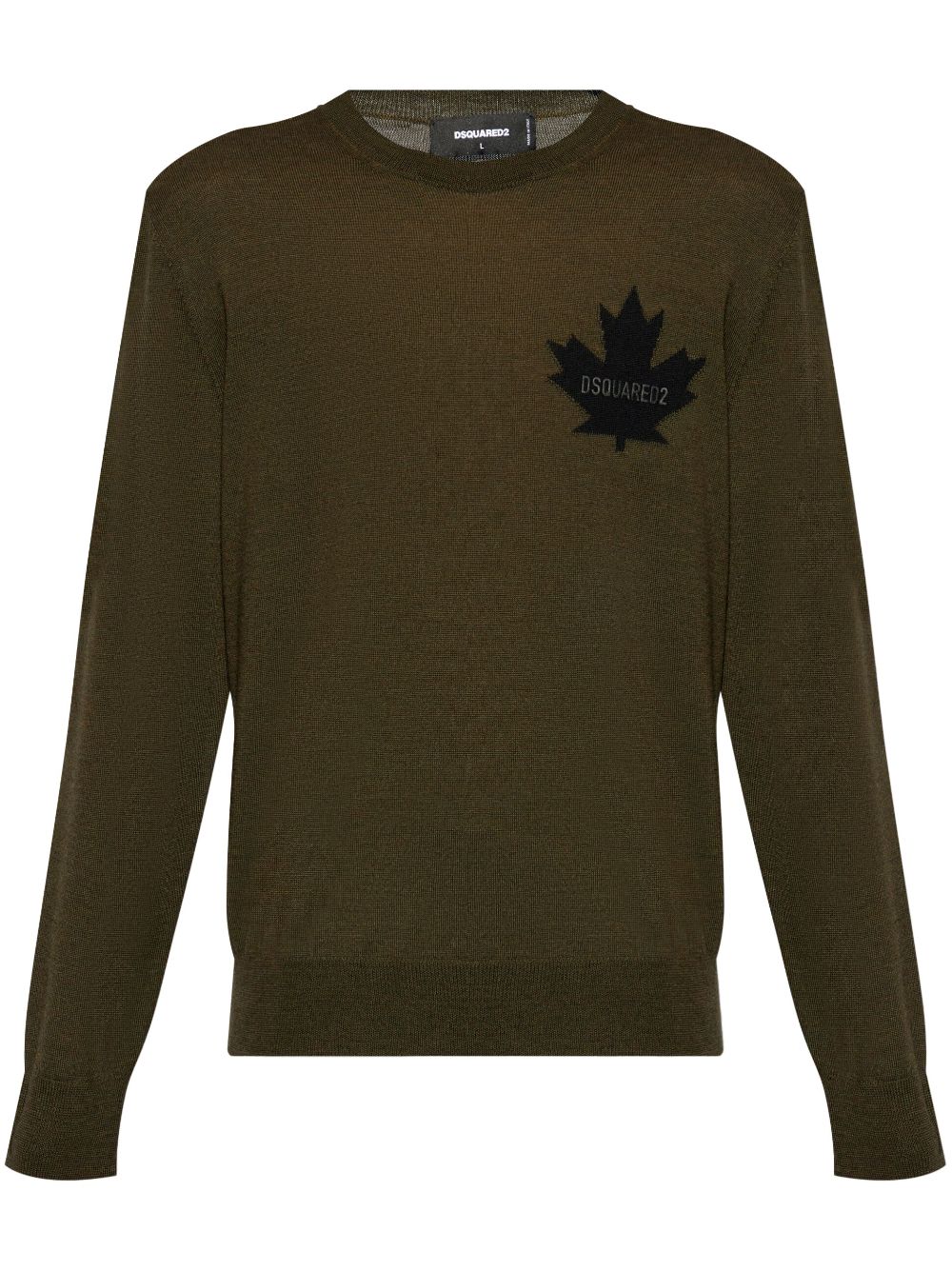 Maple Leaf-intarsia jumper