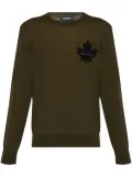 DSQUARED2 Maple Leaf-intarsia jumper - Green