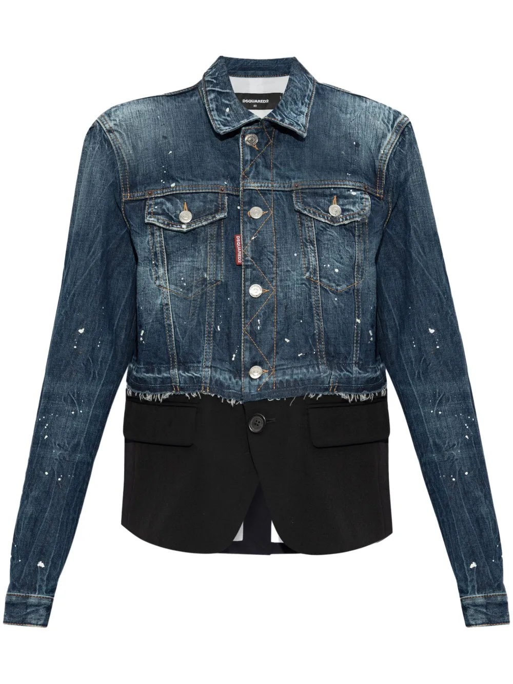 Dsquared2 Logo-patch Cotton Jacket In Blue