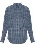 DSQUARED2 logo-patch plaid cotton shirt - Blue