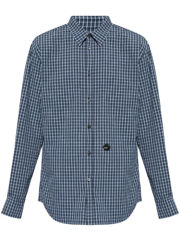 DSQUARED2 チェック シャツ | ブルー | FARFETCH JP