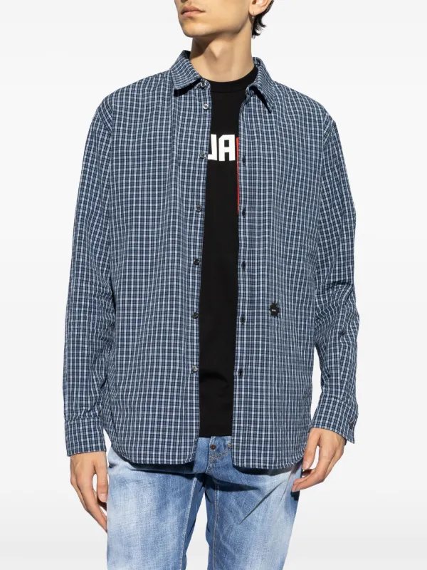 DSQUARED2 チェック シャツ | ブルー | FARFETCH JP