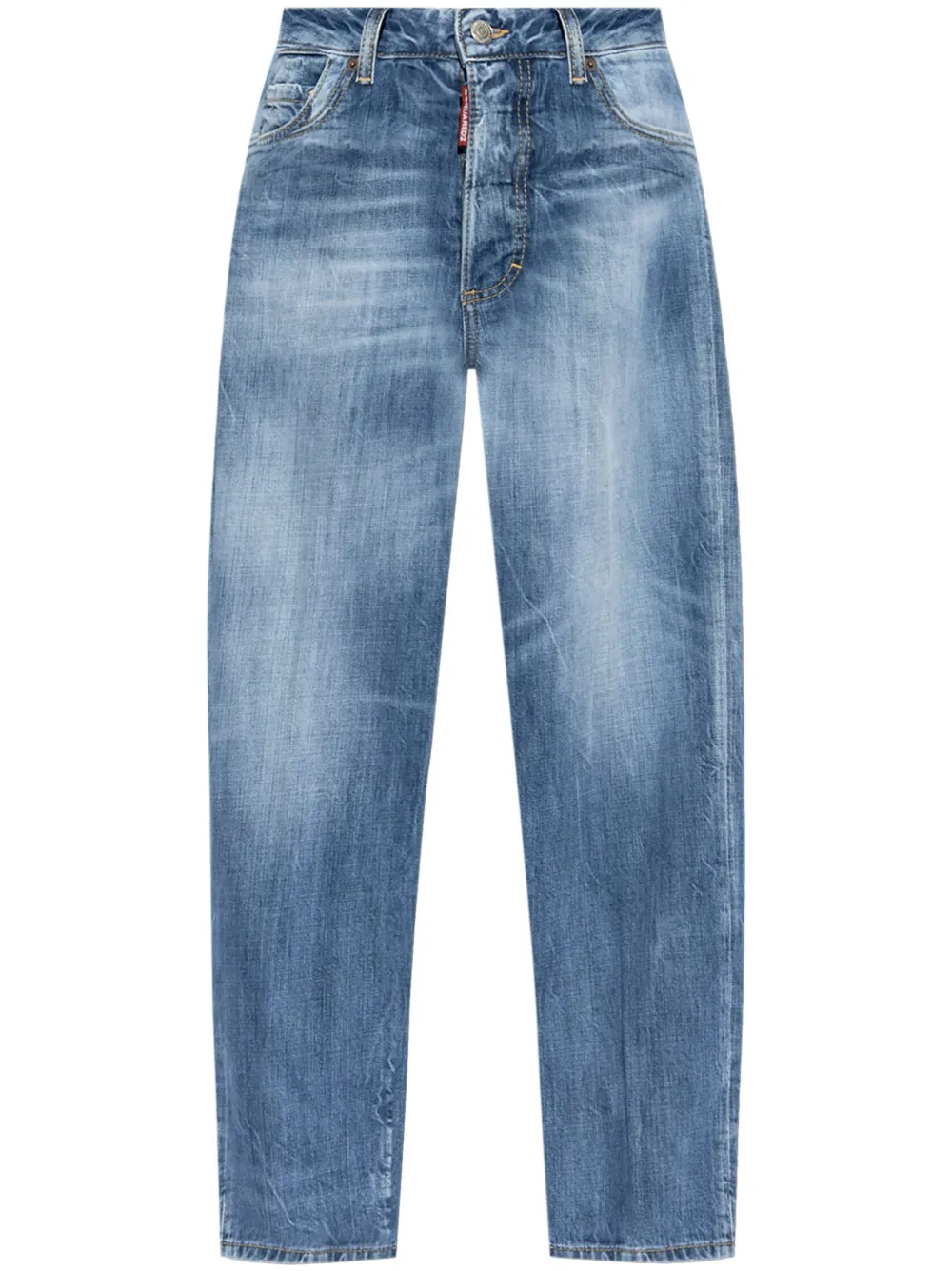 Shop Dsquared2 Logo-patch Cotton Jeans In Blau