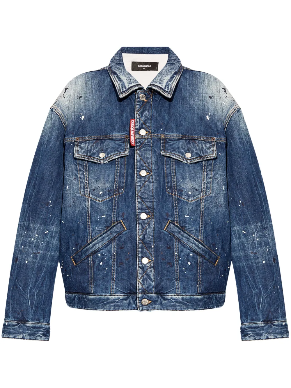 Dsquared2 distressed denim jacket Blauw