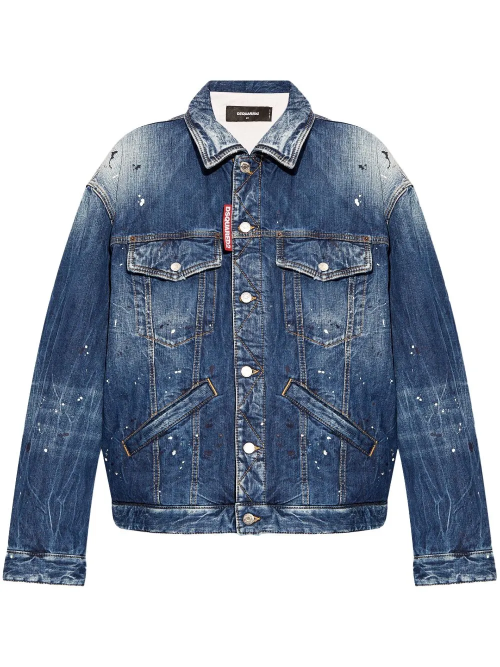 Dsquared2 Distressed-effect Denim Jacket In Blue