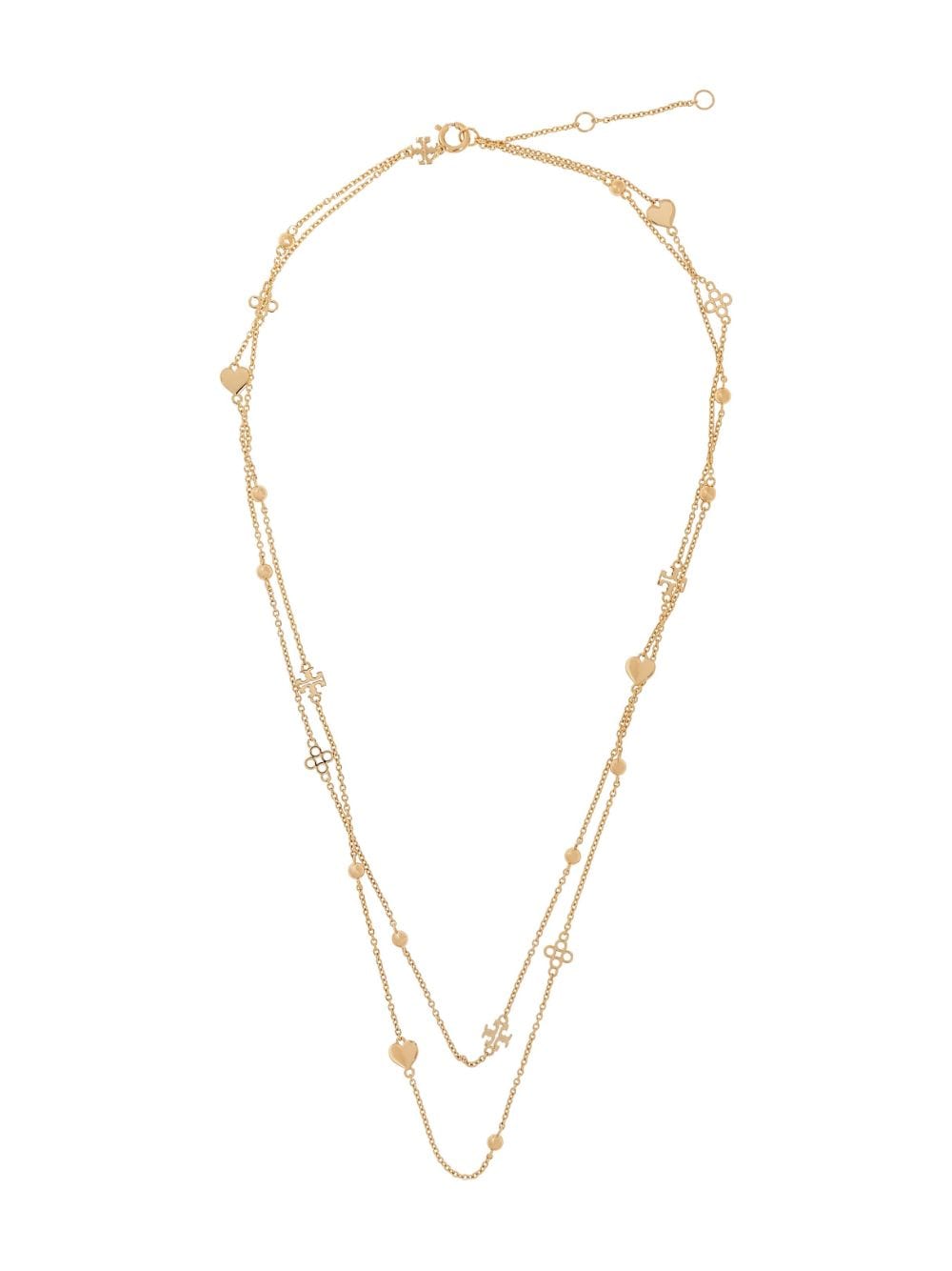 Tory Burch logo-charm chain necklace - Goud