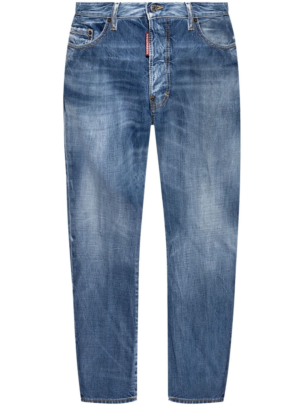 Dsquared2 Cropped-leg Cotton Jeans In Blue