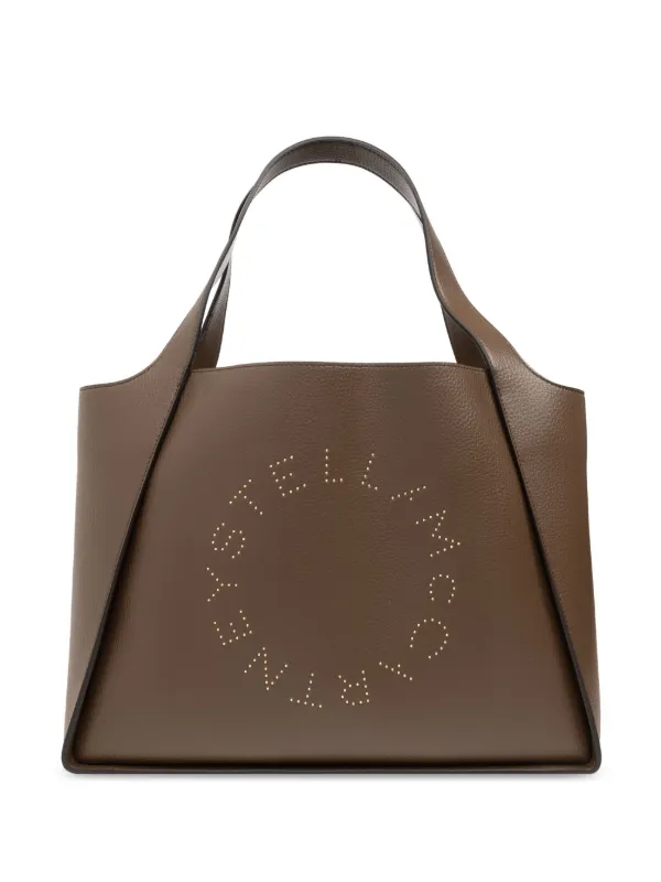 Perforated leather tote bag best sale