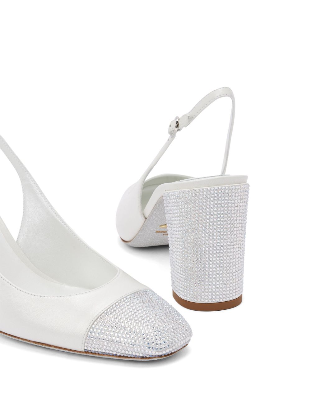 René Caovilla Kristen slingback pumps White