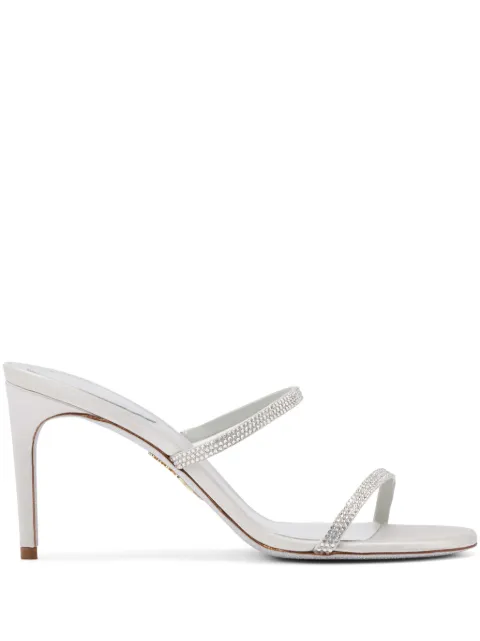 René Caovilla 100mm satin strass sandals