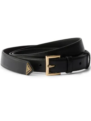 Prada crystal-embellished Leather Buckle Belt | Gold  display picture 2