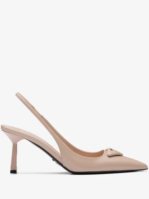 Prada Scarpin slingback de couro escovado