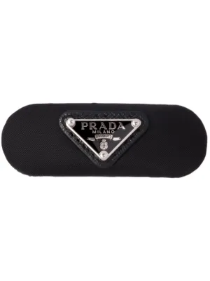 Prada triangle-logo Hair Clip | Black | FARFETCH display picture 2