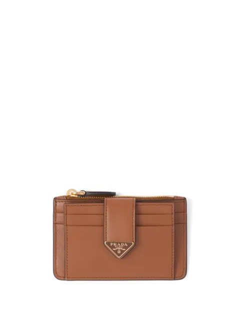 Prada triangle-logo leather cardholder