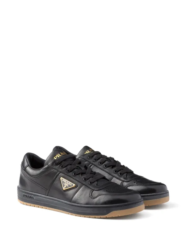 Prada Downtown Nappa Leather Sneakers | Black | FARFETCH