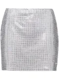 Prada crystal-embellished cotton miniskirt - Silver