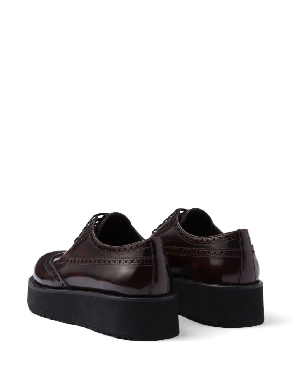 Prada brushed-leather brogues Brown