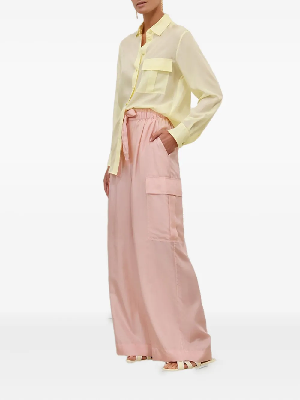 Zimmermann Patch-pocket Silk Shirt In Yellow