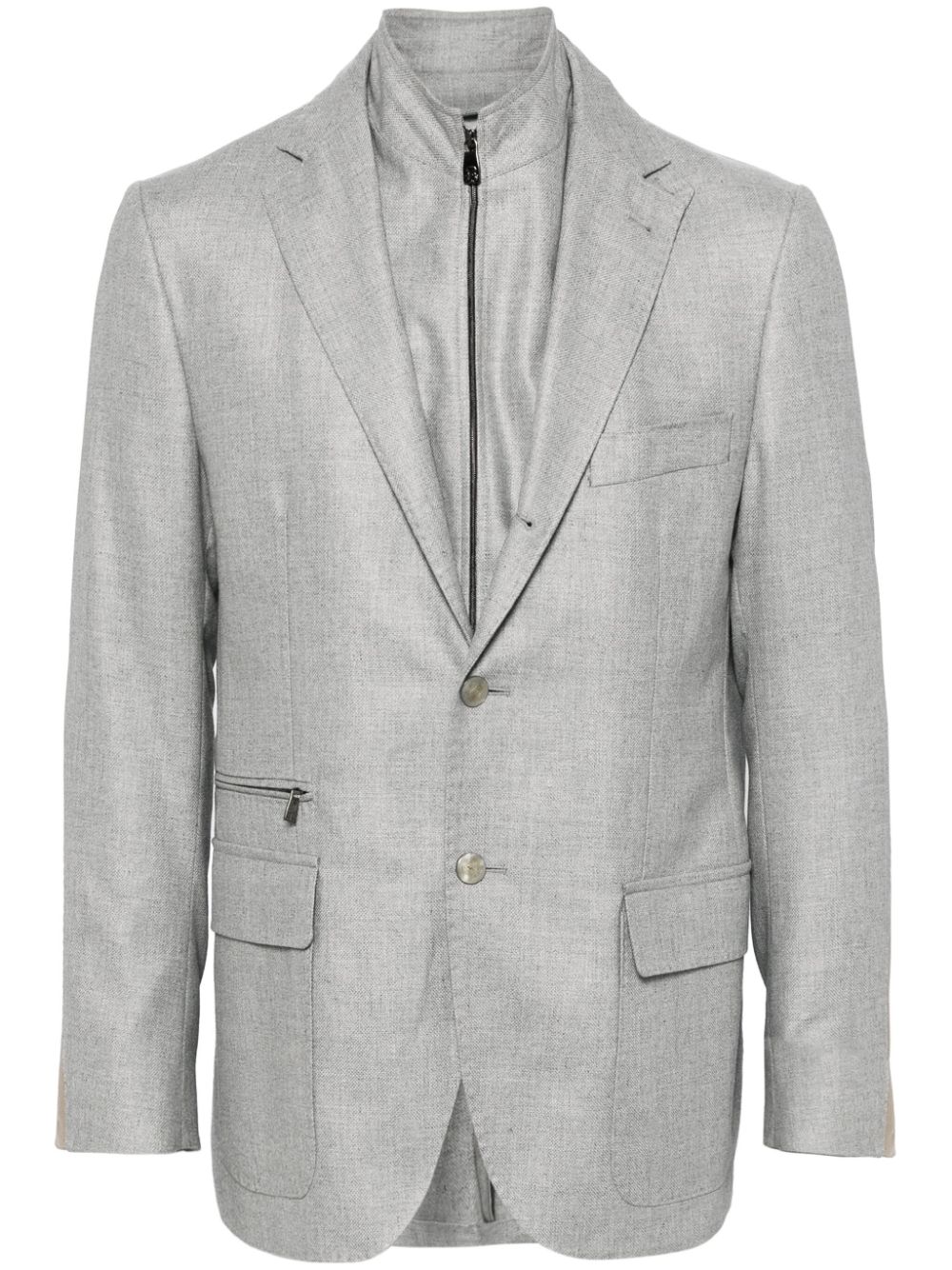 Corneliani Gelaagde gemêleerde blazer Grijs