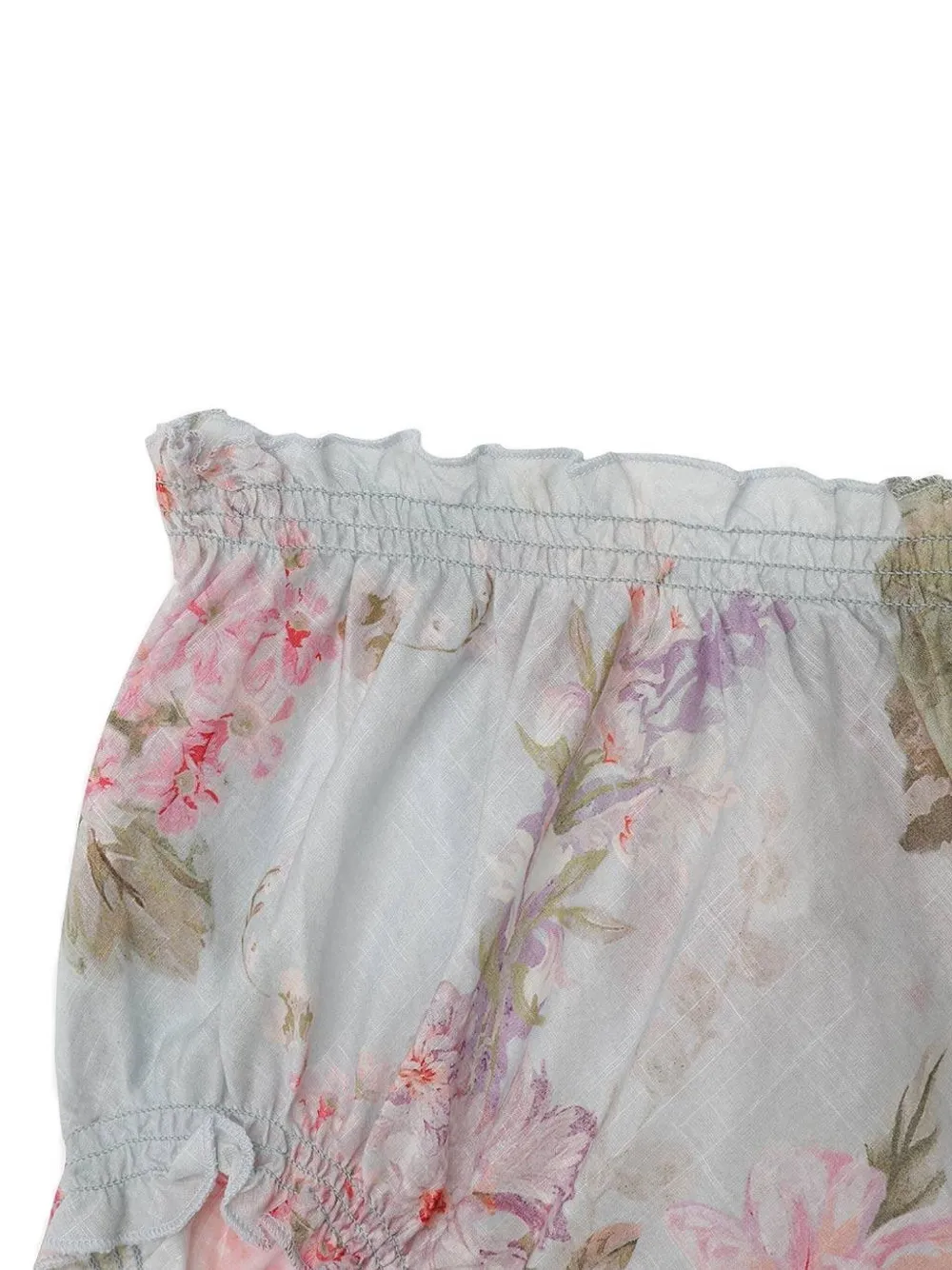 Zimmermann Halliday Floral Voile Bloomers In Blue