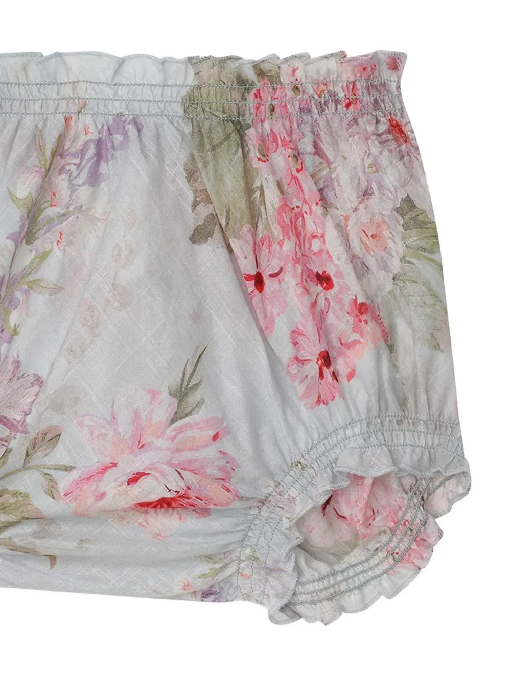 Zimmermann Halliday Floral Voile Bloomers In Blue