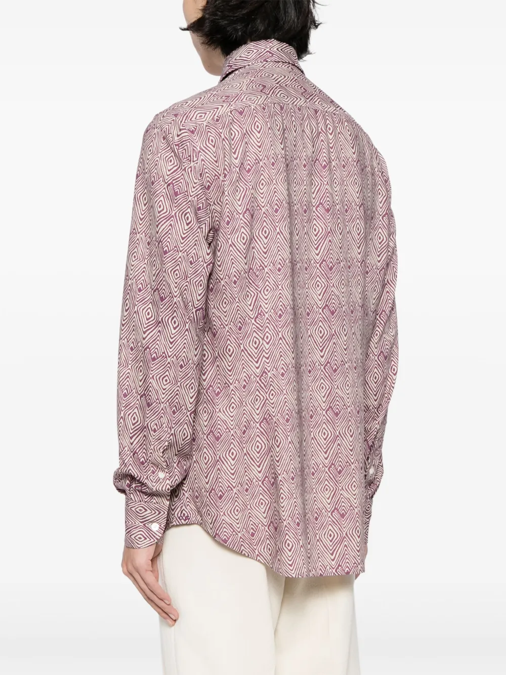 Corneliani Overhemd met geometrische print Paars