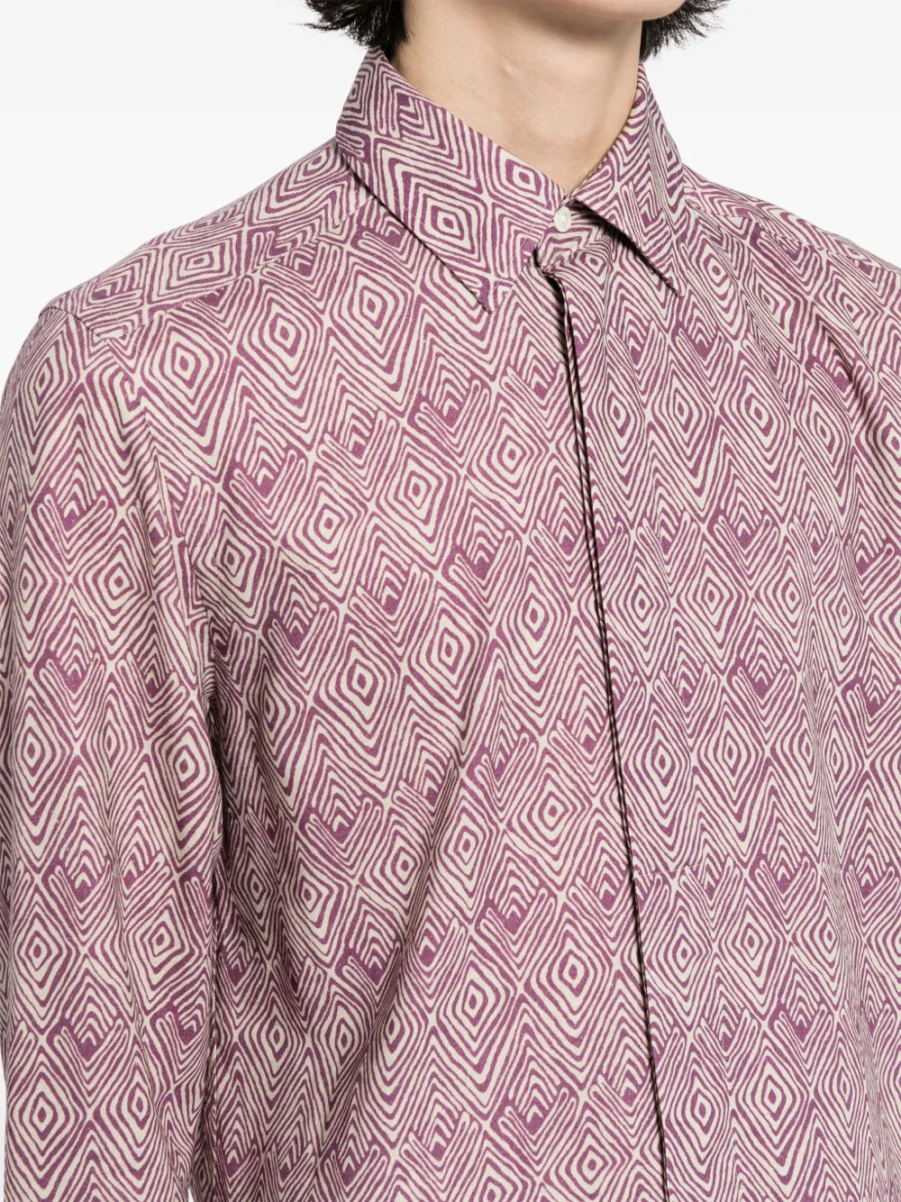 Corneliani Overhemd met geometrische print Paars