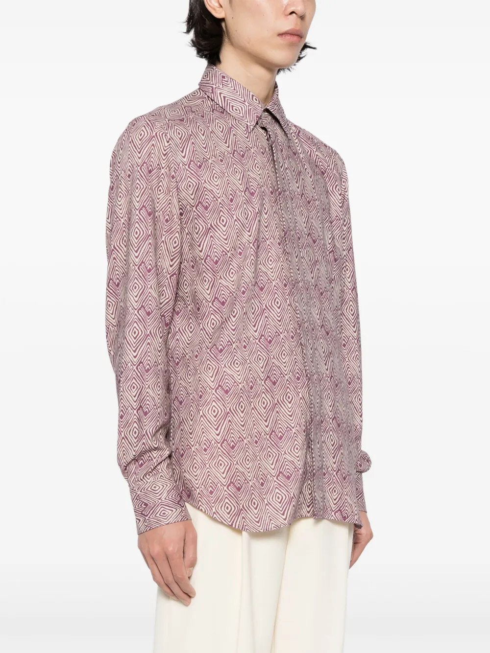 Corneliani Overhemd met geometrische print Paars