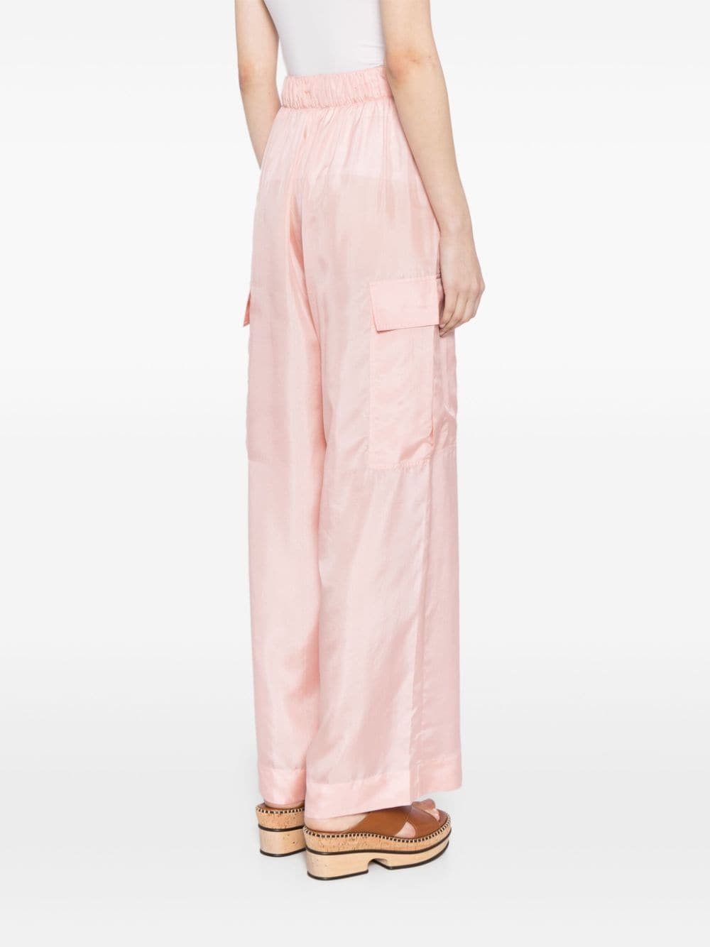 Shop Zimmermann Halliday Silk Cargo Trousers In Pink