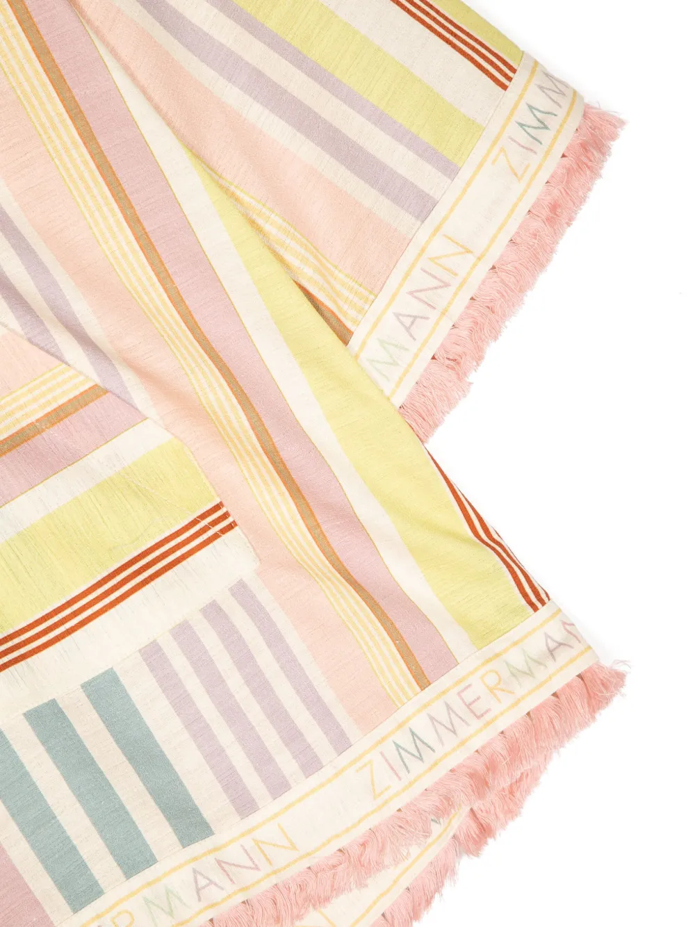 Zimmermann Kids Halliday Hooded Striped Coverup In Neutrals