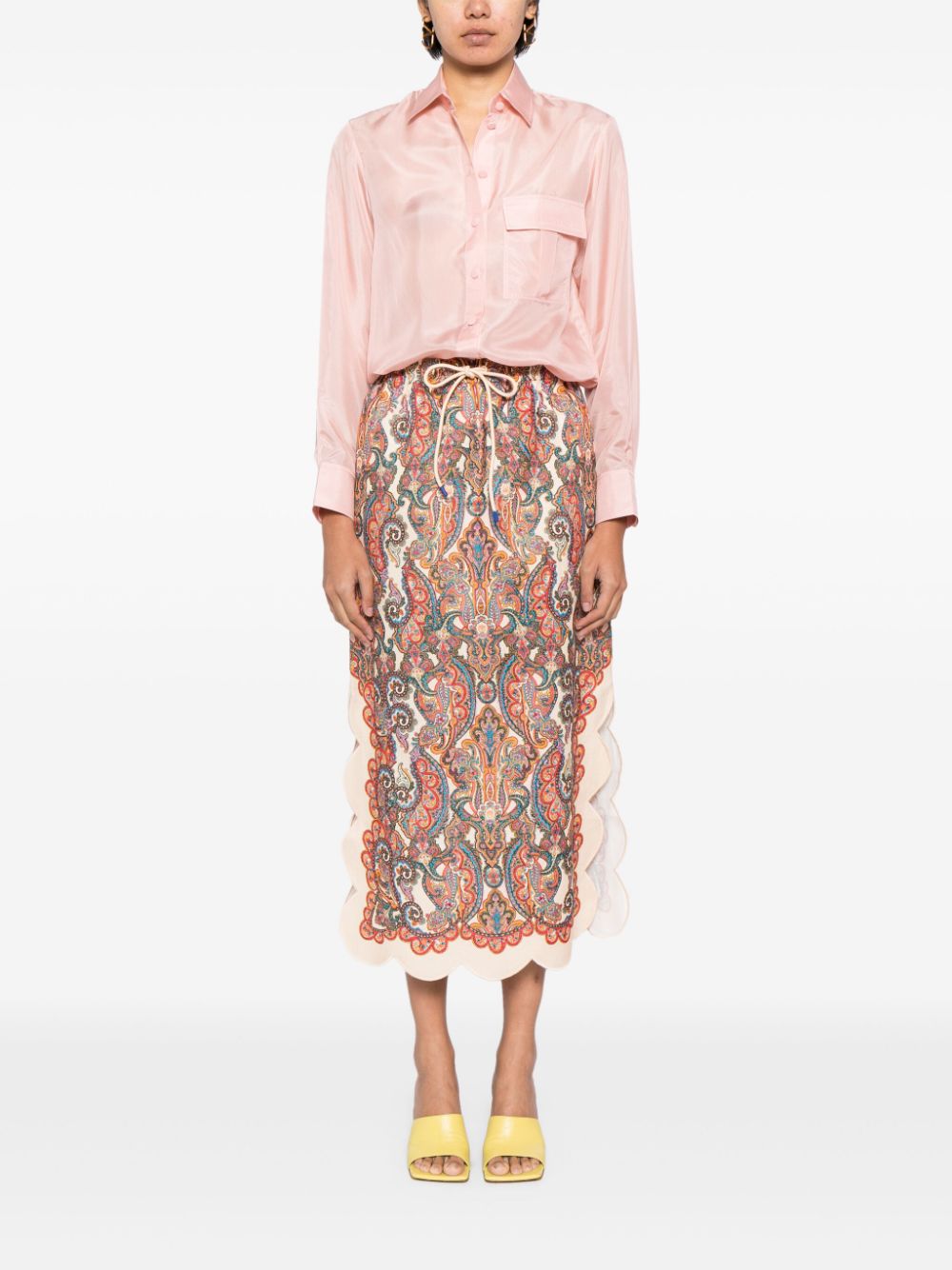 ZIMMERMANN Ottie midi skirt - Pink