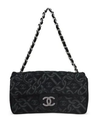 CHANEL Pre Owned 2006 CC Canvas Shoulder Bag Black FARFETCH UK