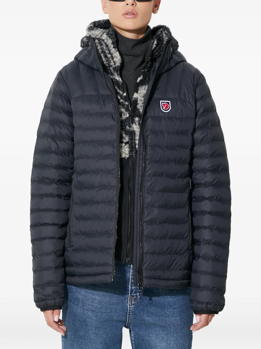Fjällräven Expedition Lätt hooded logo jacket - Nero