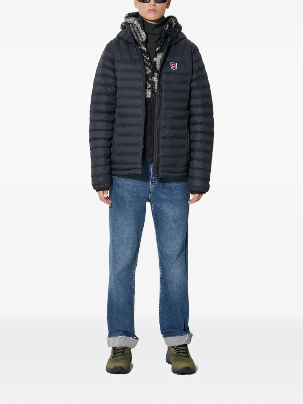  Fjällräven Expedition Lätt Hooded Logo Jacket - Black 