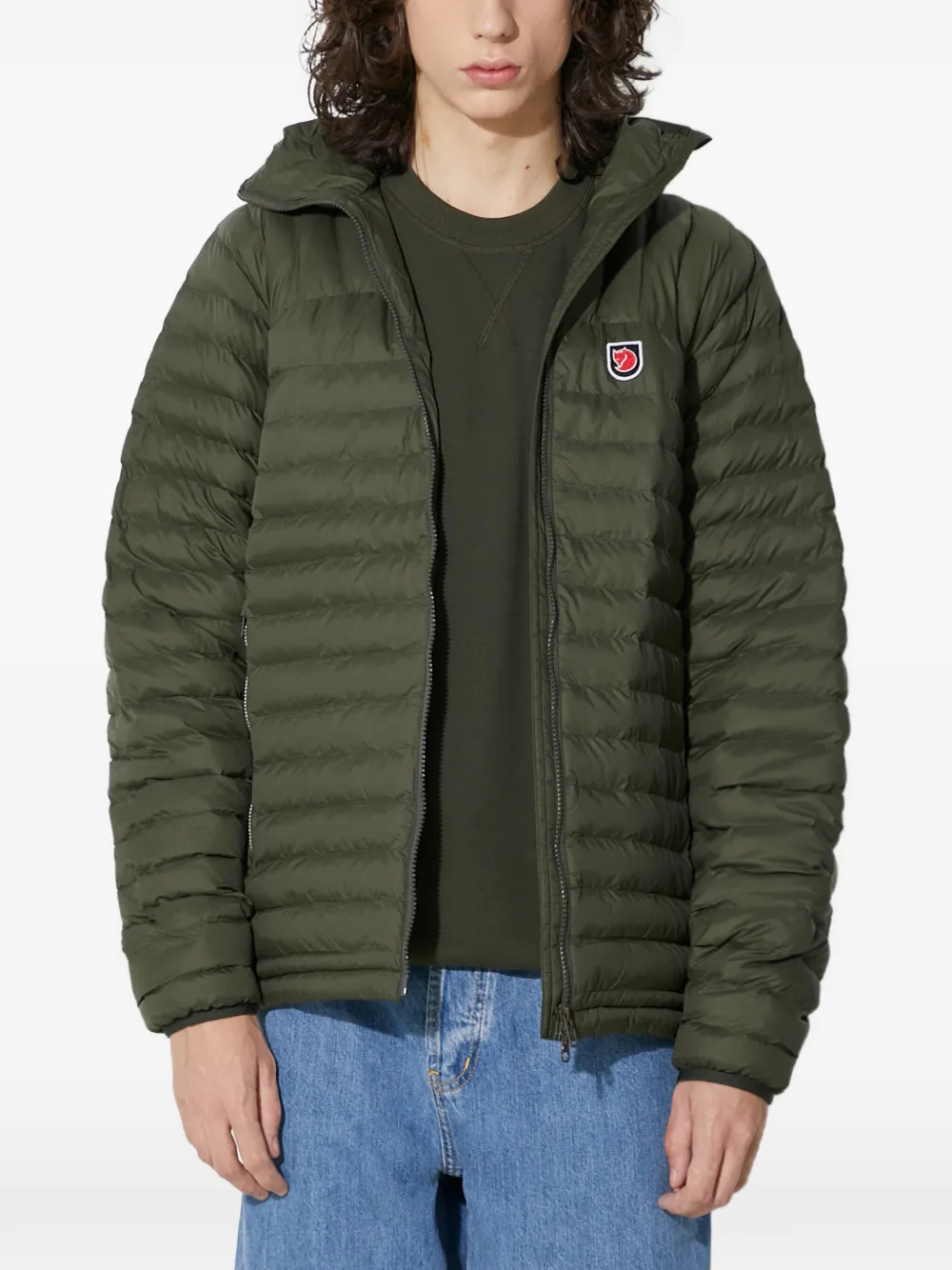 Fjällräven Expedition Lätt hooded-logo jacket - Verde