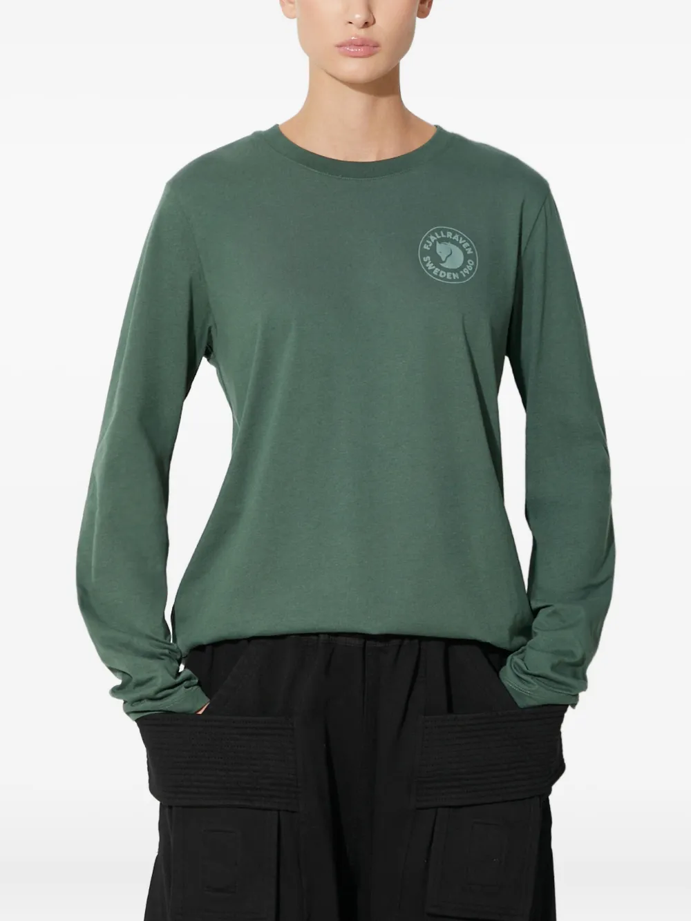 Fjällräven logo long-sleeve T-shirt | Green | Image 1