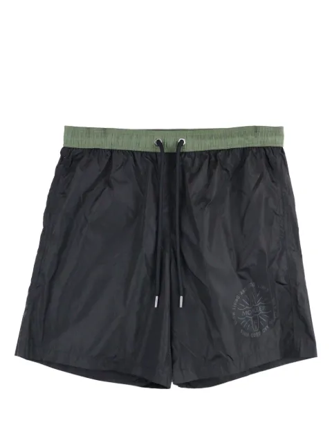 Moncler shorts de playa con cordones y logo estampado