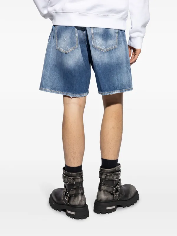 DSQUARED2 ダメージ デニムショーツ | ブルー | FARFETCH JP
