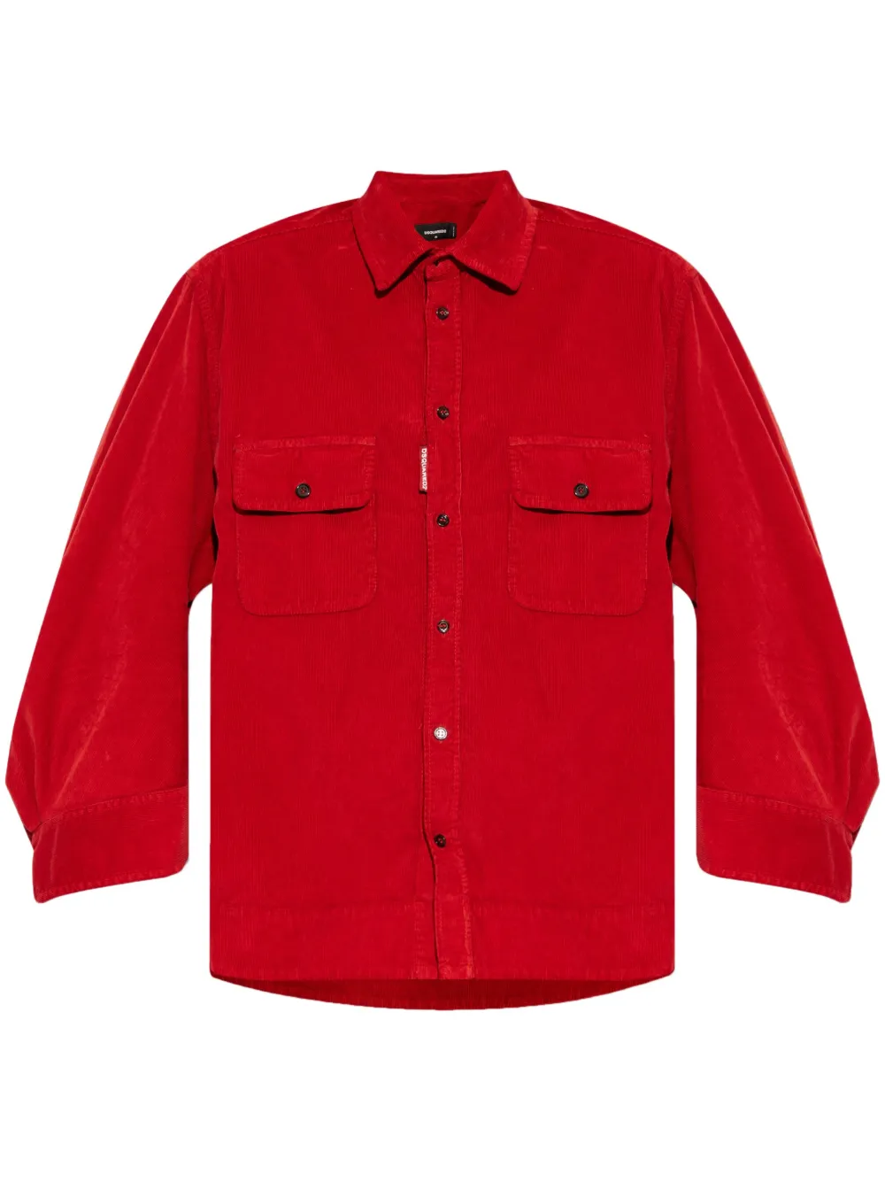 Dsquared2 Corduroy Button-up Shirt In Red