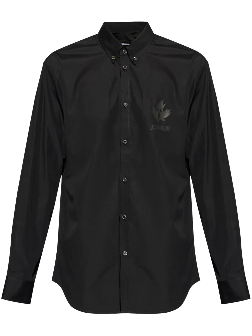 Dsquared2 Logo-print Cotton Shirt In Black