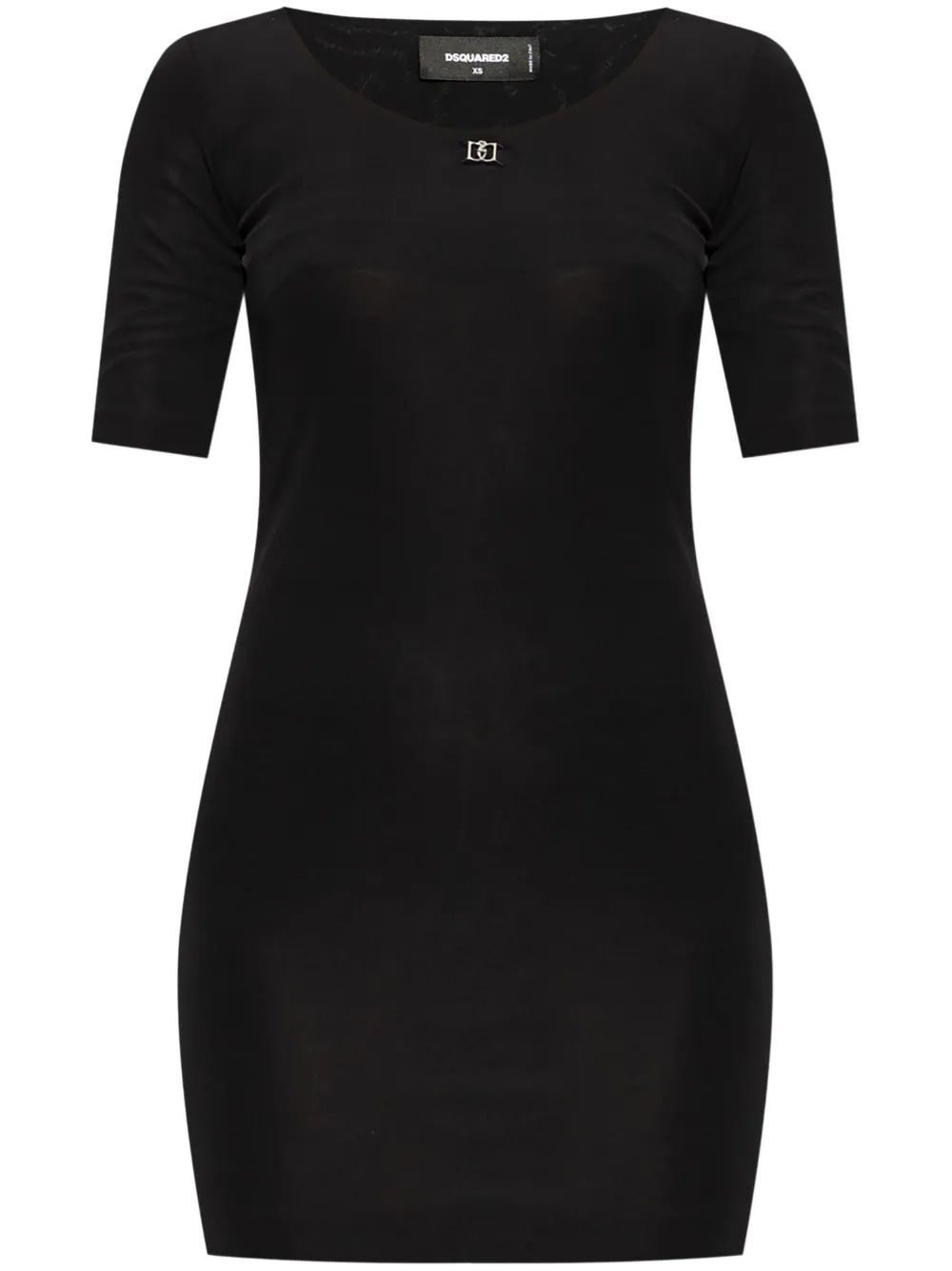 Dsquared2 logo-plaque mini dress Zwart