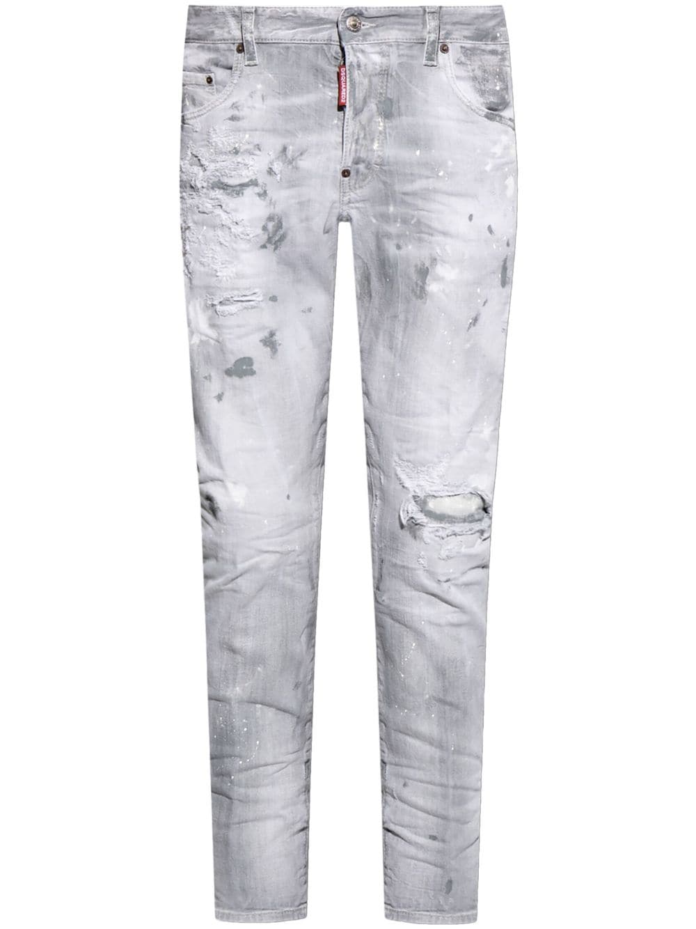 Shop Dsquared2 Skater Distressed-finish Jeans In Grey