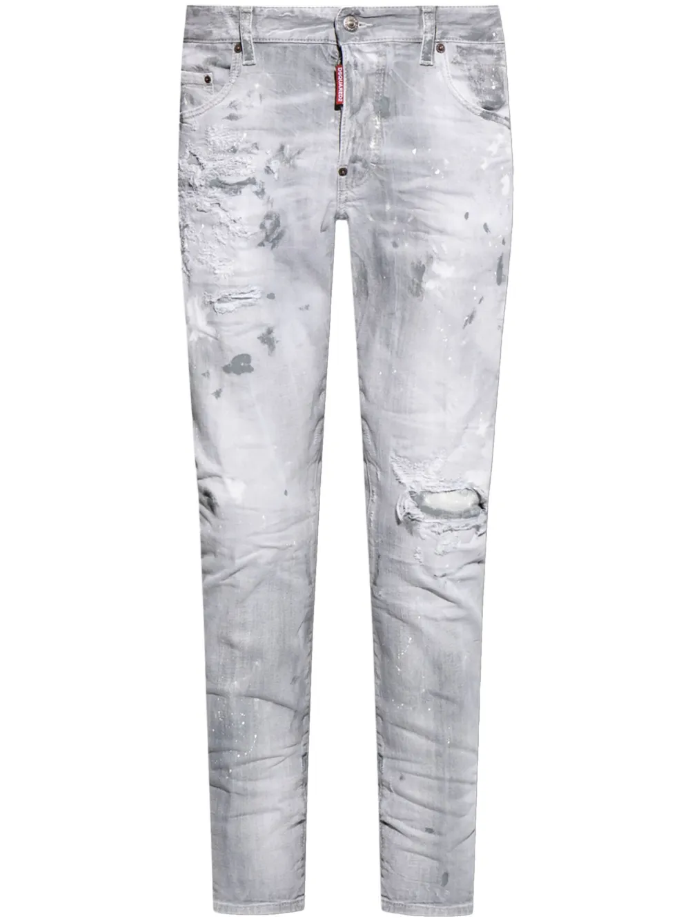 Shop Dsquared2 Skater Distressed-finish Jeans In Grey