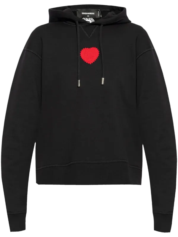【送料&関税込】Dsquared2 Cotton Hoodie DSQUARED2 logo-print Cotton Hoodie | Black | FARFETCH