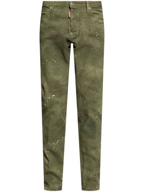 DSQUARED2 paint-splatter slim-cut jeans Men