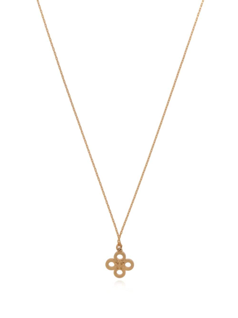 Tory Burch Flower-pendant Chain-link Necklace In Gold