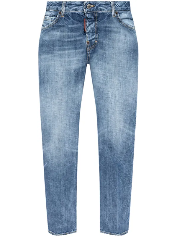 【関税込 日本発送】DSQUARED2 ロゴ パッチ ジーンズ DSQUARED2 ロゴパッチ ジーンズ | ブルー | FARFETCH JP