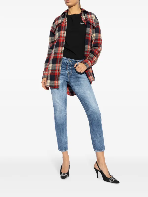 DSQUARED2 ロゴパッチ ジーンズ | ブルー | FARFETCH JP